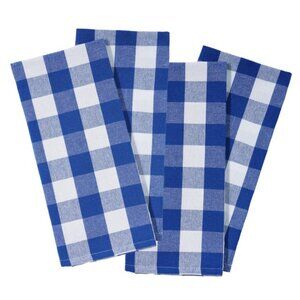 100% Cotton Quality Set of 4 Pack Kitchen Buffalo Check Plaid, Size 20''*30 Inch